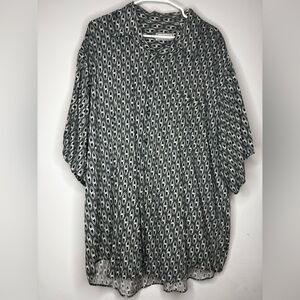 Marquis Men’s Geometric Print Short-Sleeve Shirt - Black & White